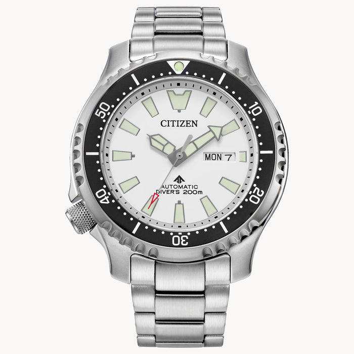 Citizen Promaster Dive Automatic Watch: White Dial