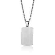 Italgem Men's Stainless Steel Reversible Dog Tag Necklace