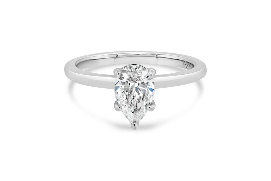 .91CT Lab Grown Pear Engagement Ring
