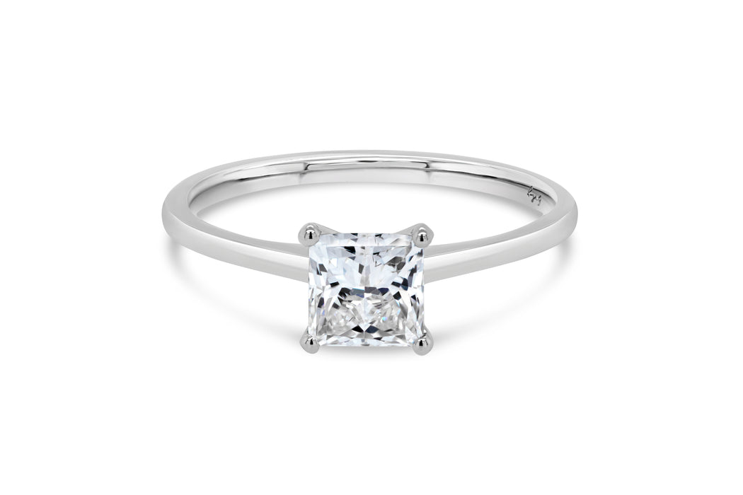 .96CT Lab Grown Princess Cut Engagement Ring