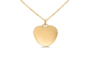 Yellow Gold Heart Disc Pendant
