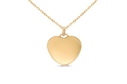 Yellow Gold Heart Disc Pendant