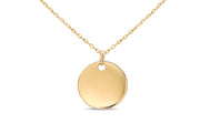Yellow Gold Disc Pendant