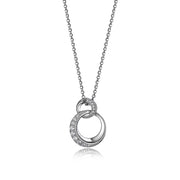 Elle Double Circle Sterling Silver Necklace