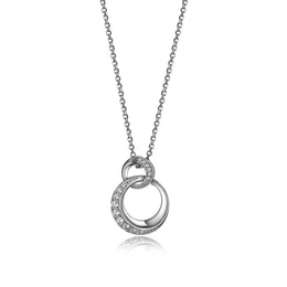 Elle Double Circle Sterling Silver Necklace