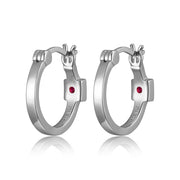 Elle Sterling Silver 15MM Round Hoop Earrings