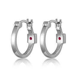 Elle Sterling Silver 15MM Round Hoop Earrings