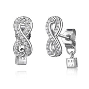 Elle Scintillation Sterling Silver Infinity Stud Earrings
