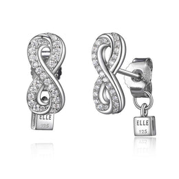 Elle Scintillation Sterling Silver Infinity Stud Earrings