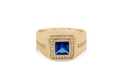 Men's Yellow Gold Sapphire Ring
