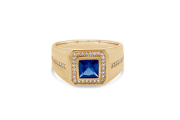 Men's Yellow Gold Sapphire Ring
