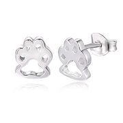Sterling Silver Paw Print Earrings