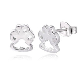 Sterling Silver Paw Print Earrings