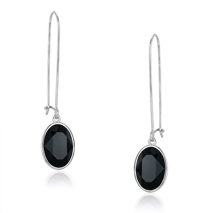 Sterling Silver Puzzle Earrings: Black
