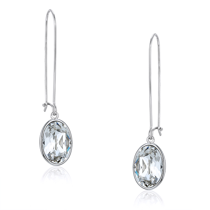 Sterling Silver Puzzle Earrings: Clear