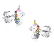 Casablanca Sterling Silver Unicorn Stud Earrings