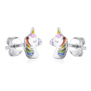 Casablanca Sterling Silver Unicorn Stud Earrings