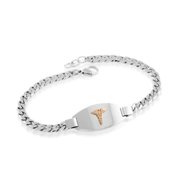 Italgem Stainless Steel Ladies Curb Chain Medic Alert Bracelet