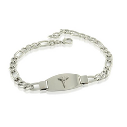 Italgem Stainless Steel Men's Figaro Chain Medic Alert Bracelet