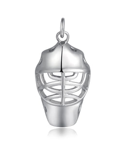 Casablanca Sterling Silver Goalie Mask Hockey Pendant