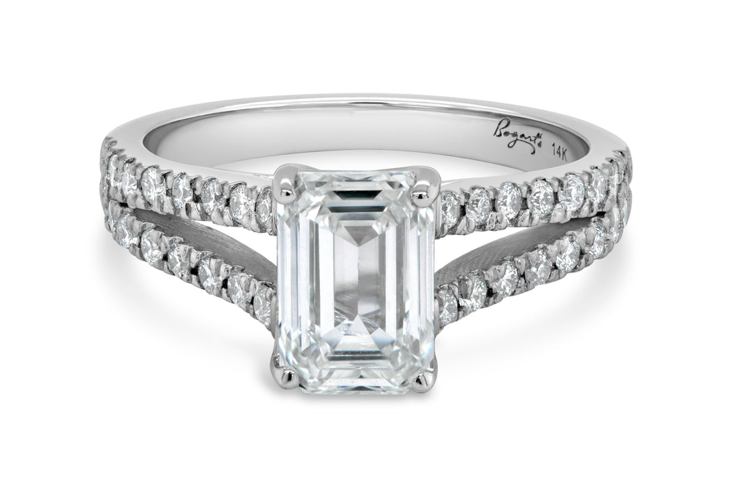2.04CTW Lab Grown Emerald Cut Engagement Ring