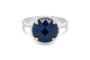 Lab Grown Blue Sapphire Gemstone Ring