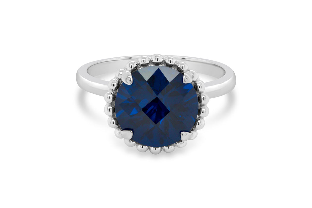 Lab Grown Blue Sapphire Gemstone Ring