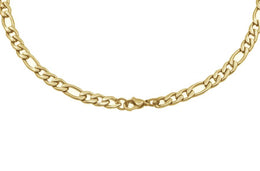 Italgem 6MM Stainless Steel Men's Yellow Gold Figaro Chain