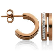 Steelx Stainless Steel Half Hoop Earrings: Rose