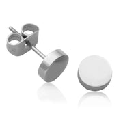 Steelx 5MM Stainless Steel Button Stud Earrings