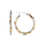 25mm Two Tone Twisted Hoops