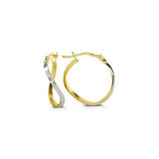 Two Tone Gold Swirl Hoop Earrings
