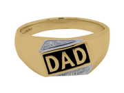 Yellow Gold Diamond Dad Men's Ring