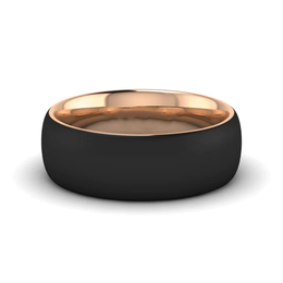 Bogart's Black Matte & Rose Gold Tungsten Men's Wedding Band