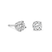 10KT White Gold Round CZ Stud Earrings
