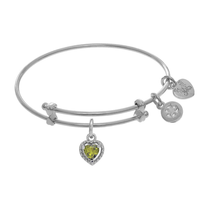 Angelica Brass Birthstone Heart Bracelet: August