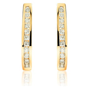 Diamond J Hoops: Yellow Gold