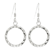 Diamond Cut Circle Drop Earrings