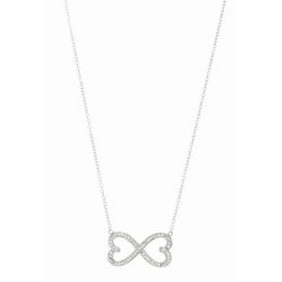 Infinite Love Sterling Silver Double Heart Necklace