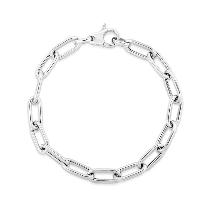 6.5mm Sterling Silver Paperclip Chain Bracelet