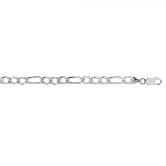 5.5mm Sterling Silver Flat Figaro Chain Bracelet