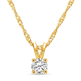 .25CT Bogart's Diamond Solitaire Yellow Gold Necklace