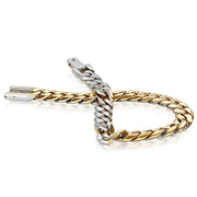 7.7mm Italgem Men's Stainless Steel Reversible Two-Tone Curb Bracelet