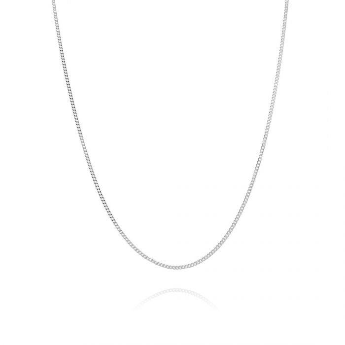1.3mm 10KT White Gold Curb Chain