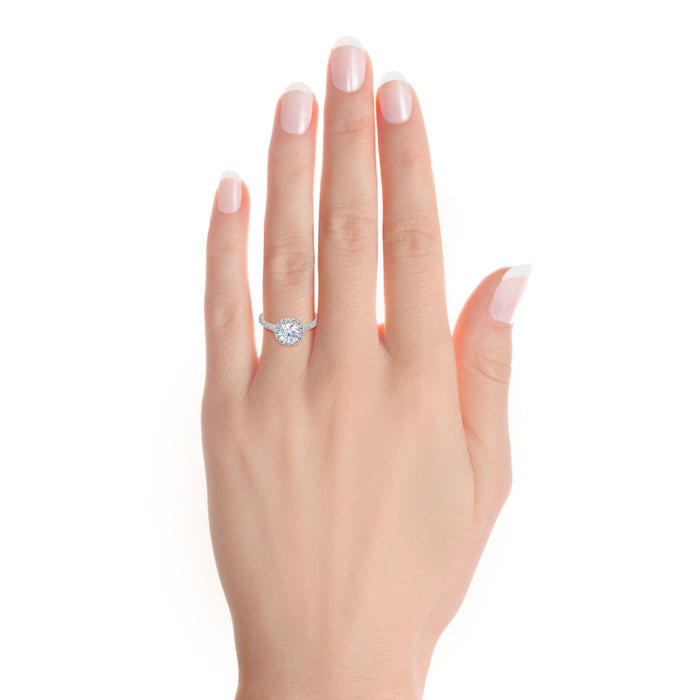 Floating Halo Diamond Engagement Ring