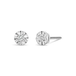 .10CT Lab Grown Diamond Studs: Faceted Setting