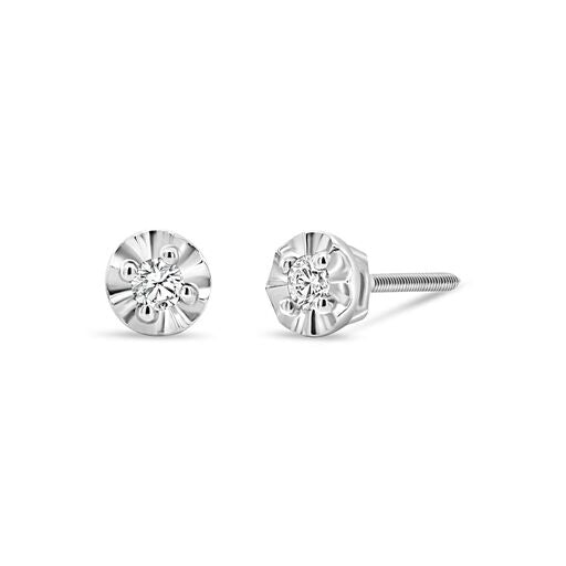 .10CT Lab Grown Diamond Studs: Faceted Setting