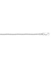 1.3mm 10KT White Gold Round Wheat Chain