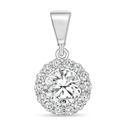 Halo Pendant: White Gold