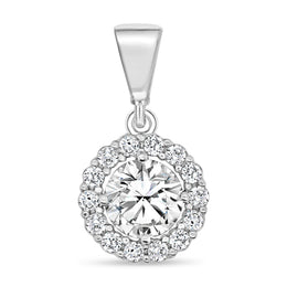 Halo Pendant: White Gold